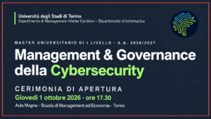 Master UNITO Management & Goverrnance della Cybersecurity